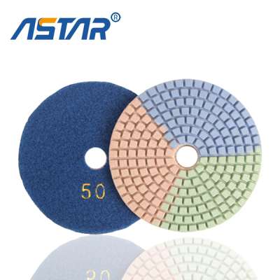 Diamond 3 colors flexible polishing pads for marble granite polishing