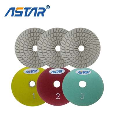 3 step diamond wet or dry polishing pads for marble granite quartz